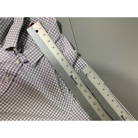 Untuckit Men’s Dress Shirt Long Sleeve Button Up Gray Check Size Large Cotton - Picture 11 of 12